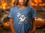 Cute Ghost Halloween Hey Boo Design Illustration T-Shirt