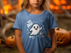 Cute Ghost Halloween Hey Boo Design Illustration T-Shirt