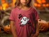 Cute Ghost Halloween Hey Boo Design Illustration T-Shirt