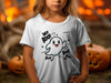 Cute Ghost Halloween Hey Boo Design Illustration T-Shirt