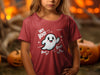 Cute Ghost Halloween Hey Boo Design Illustration T-Shirt