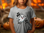 Cute Ghost Halloween Hey Boo Design Illustration T-Shirt