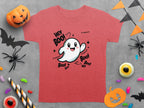 Cute Ghost Halloween Hey Boo Design Illustration T-Shirt