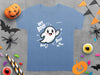 Cute Ghost Halloween Hey Boo Design Illustration T-Shirt