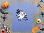 Cute Ghost Halloween Hey Boo Design Illustration T-Shirt