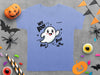Cute Ghost Halloween Hey Boo Design Illustration T-Shirt