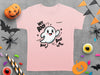 Cute Ghost Halloween Hey Boo Design Illustration T-Shirt