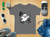 Cute Ghost Halloween Hey Boo Design Illustration T-Shirt