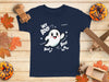 Cute Ghost Halloween Hey Boo Design Illustration T-Shirt