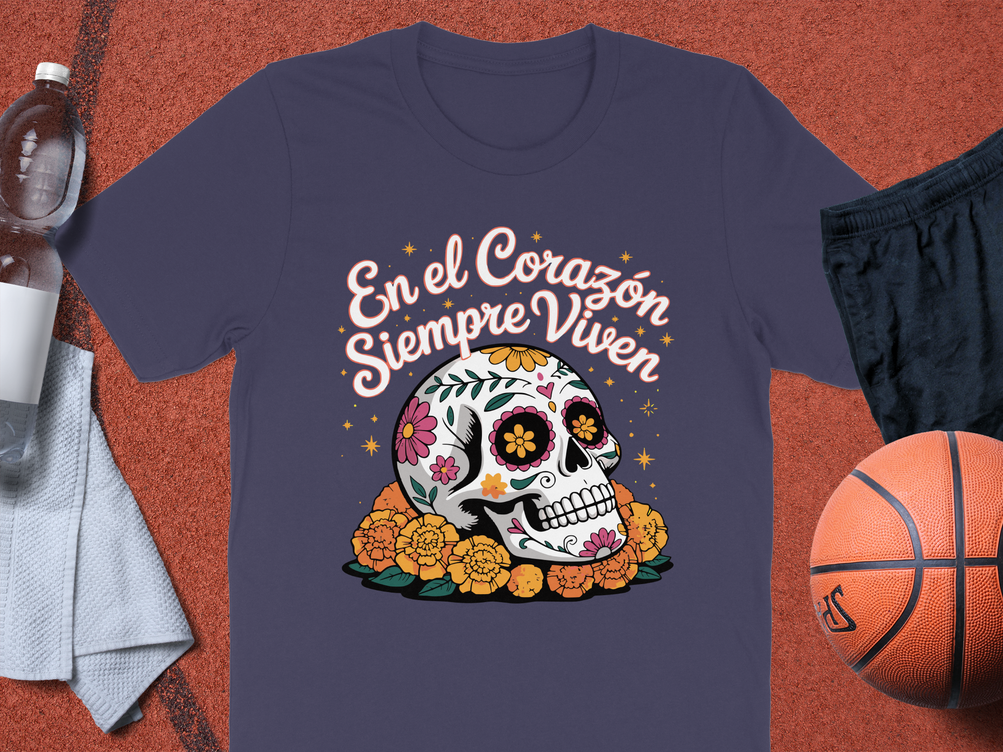 En El Corazon Siempre Viven Skull Design Tshirt product