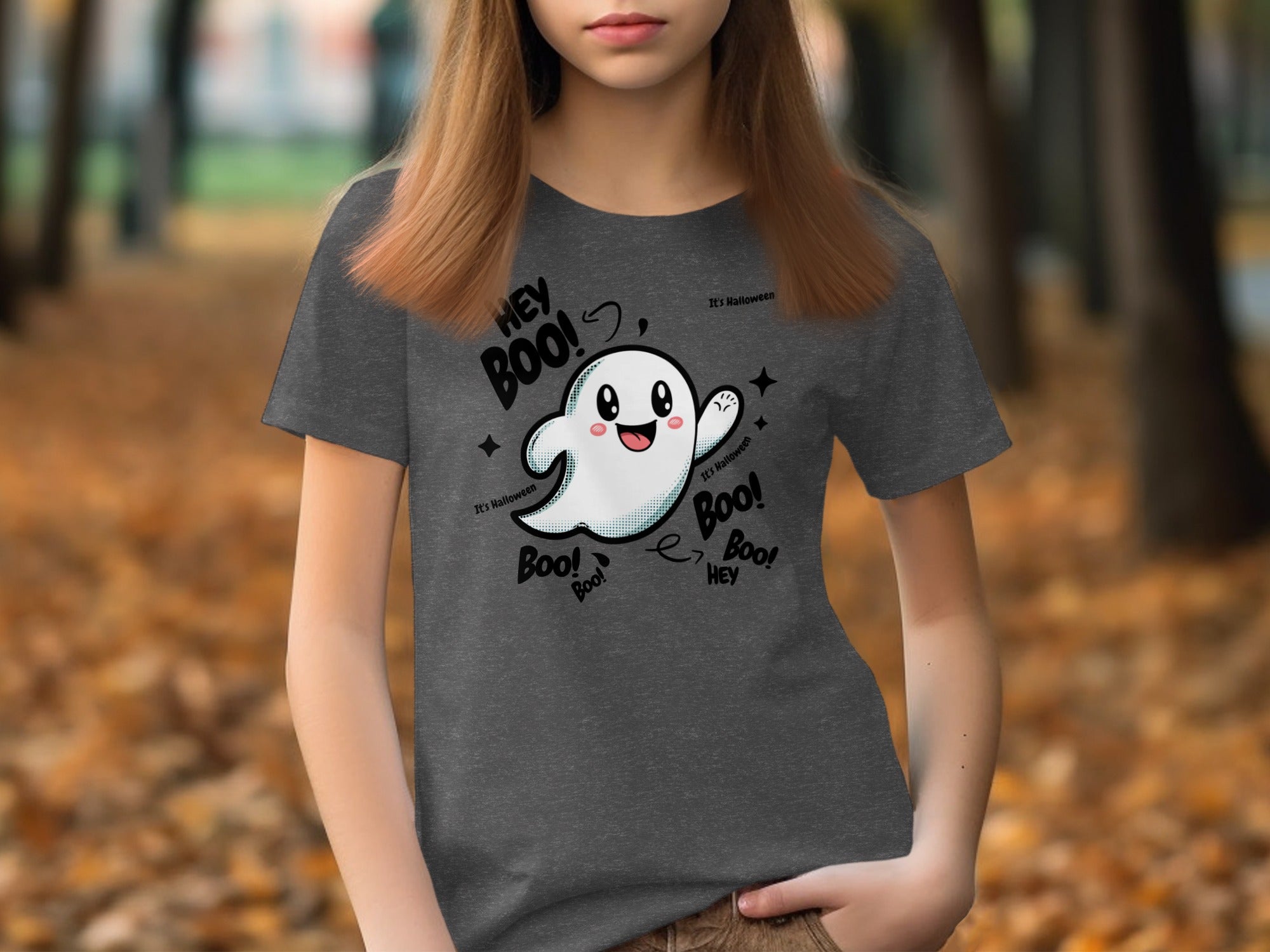 Hey Boo Ghost Halloween Graphic Tee Shirt product type