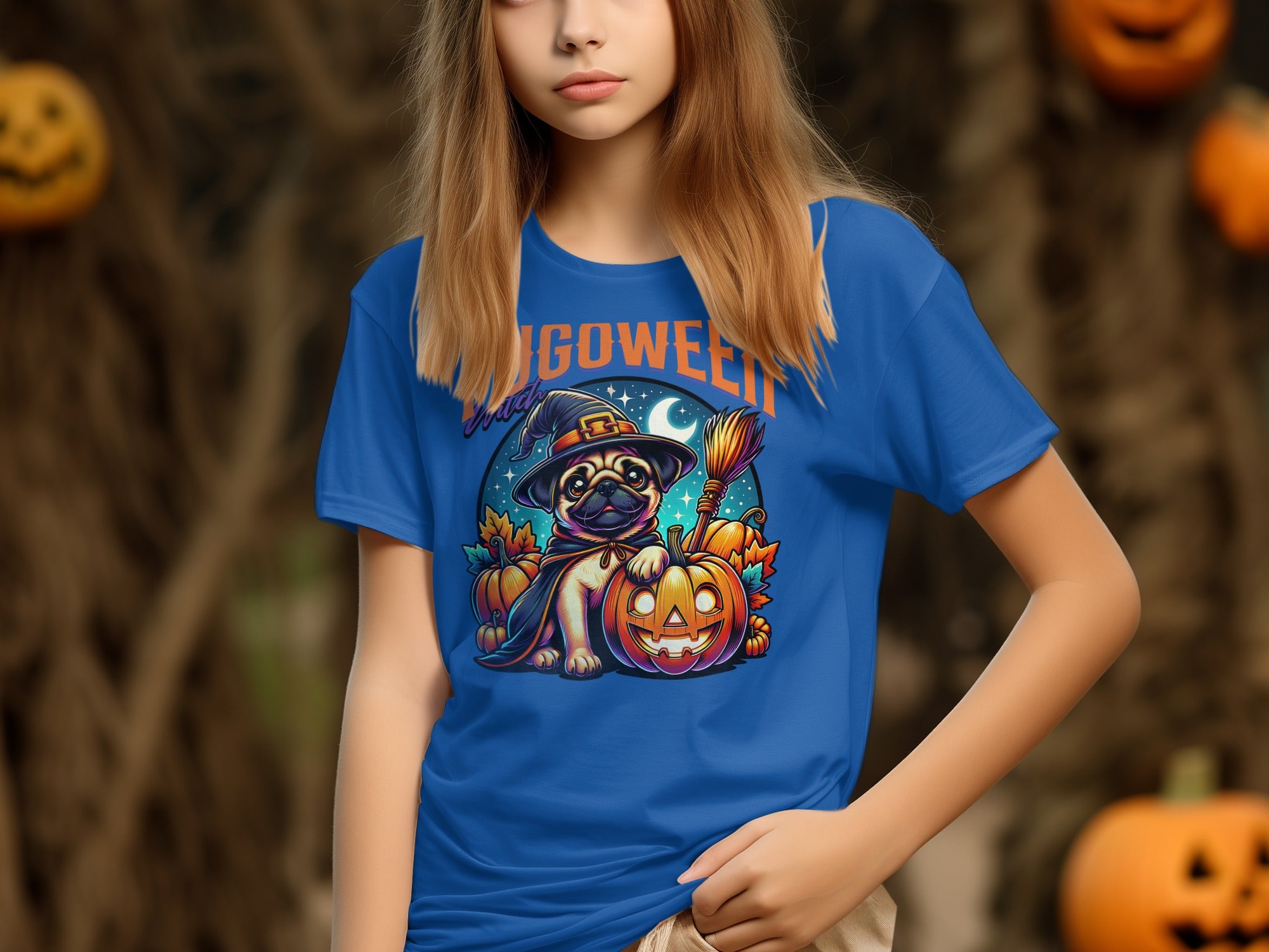 Pugoween Pumpkin Witch Design Halloween T Shirt product type