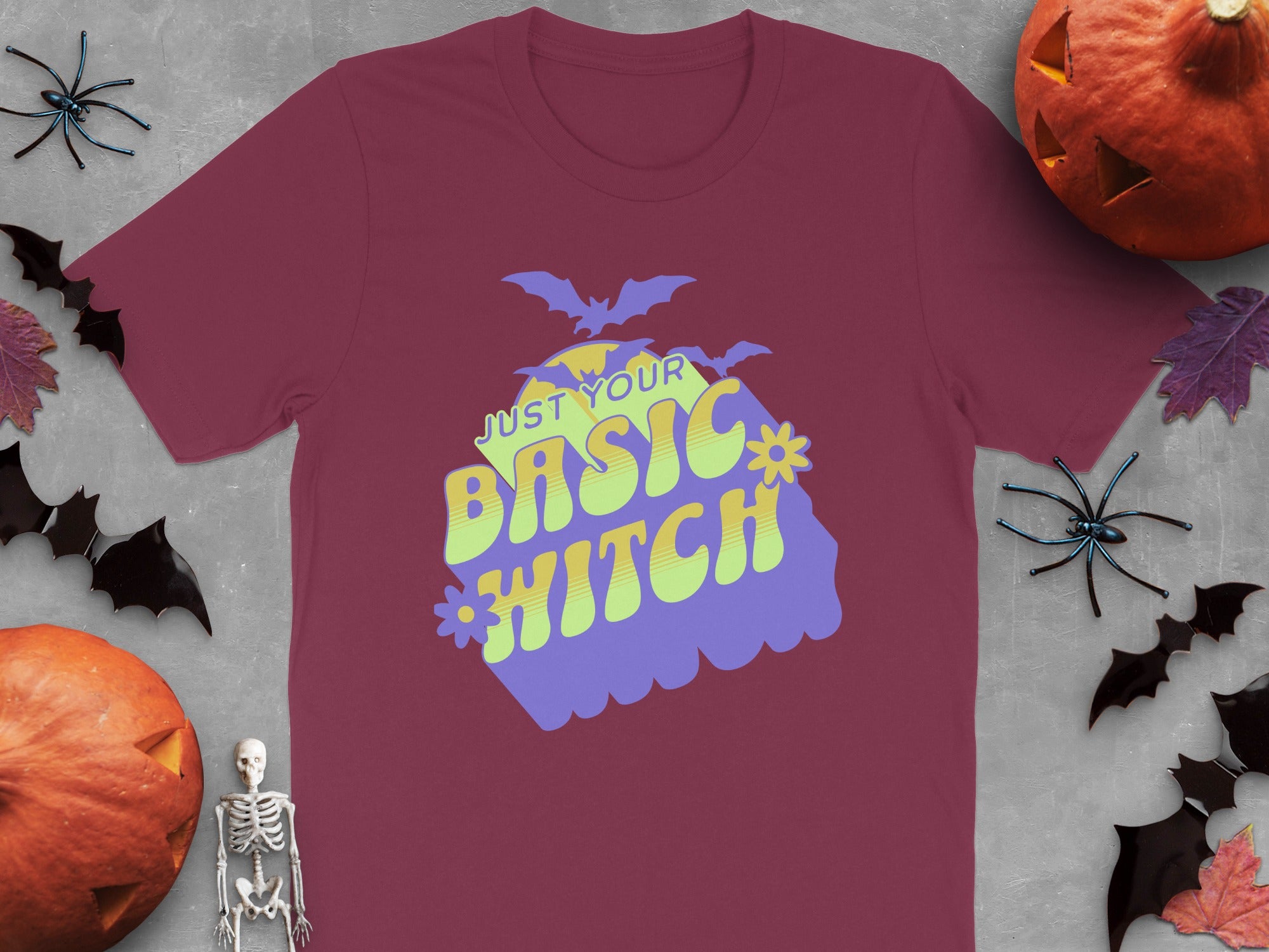 Just Your Basic Witch Halloween Themed Graphic Shirt