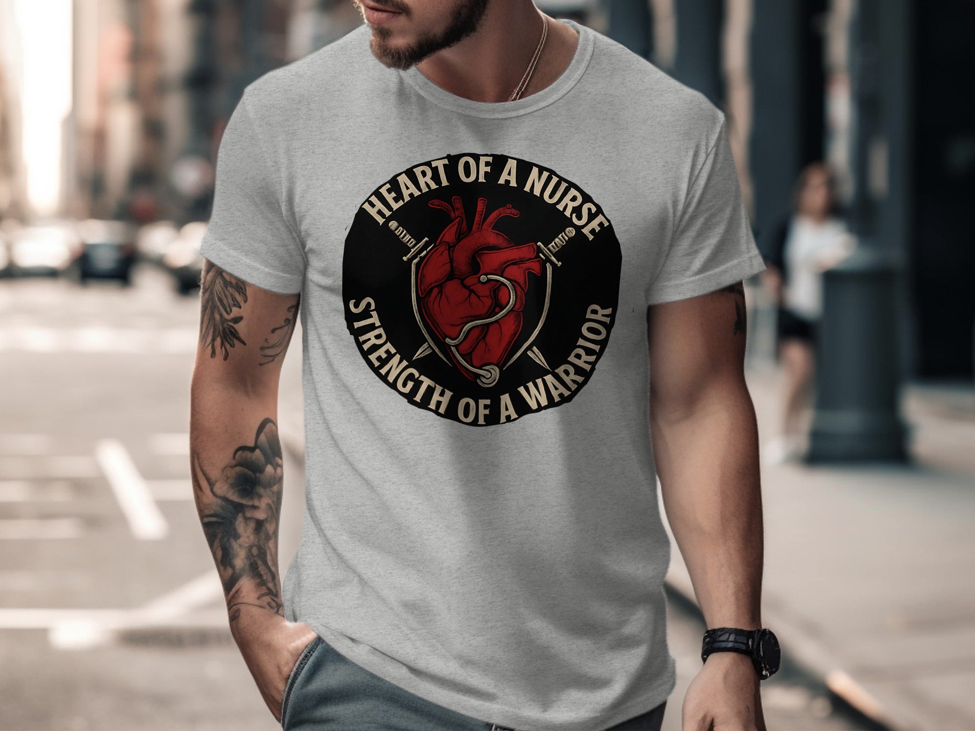 Heart of a Nurse Strength of a Warrior T-shirt product