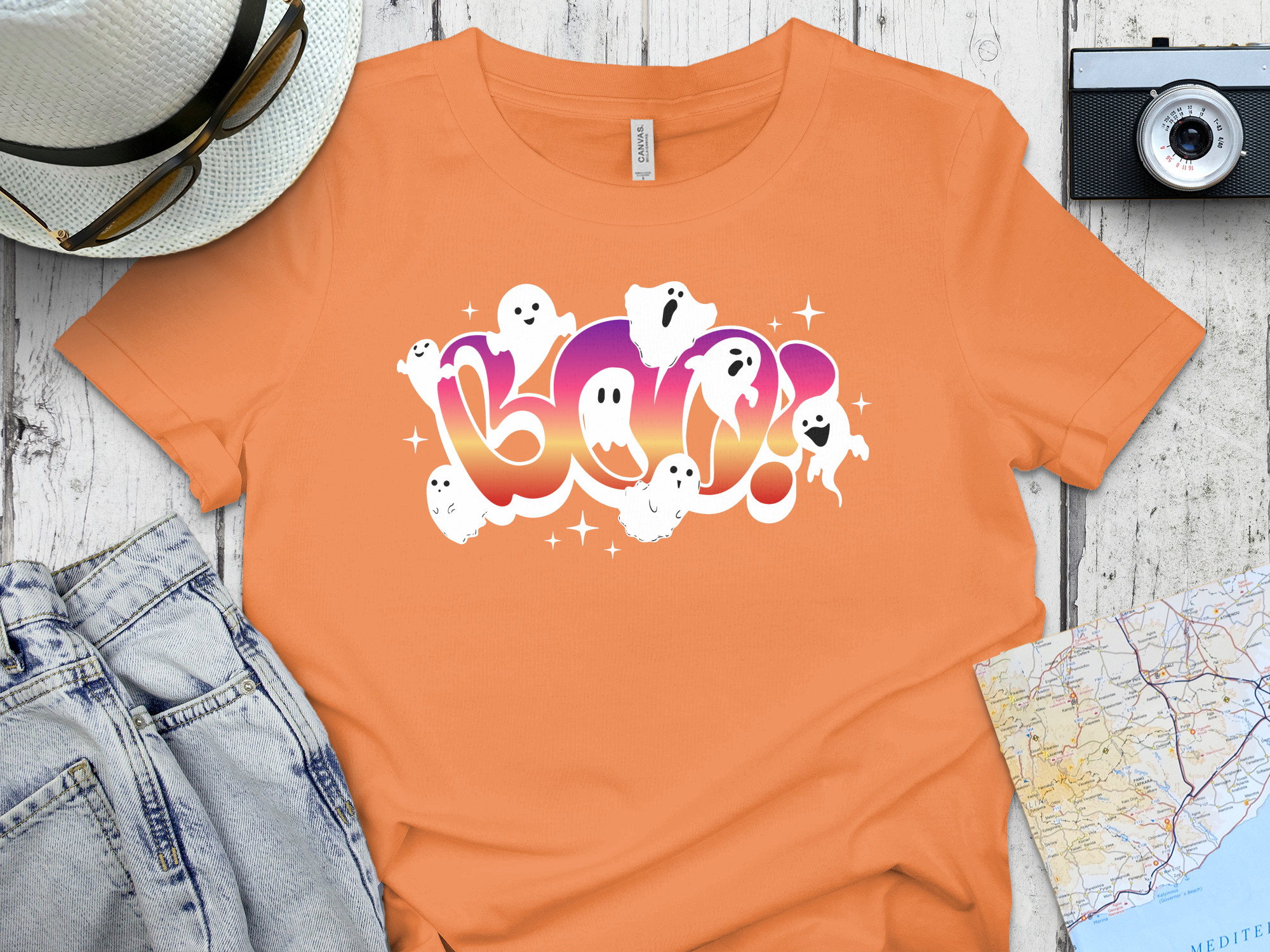 Boo Ghost Graphic Tee Halloween Themed Product