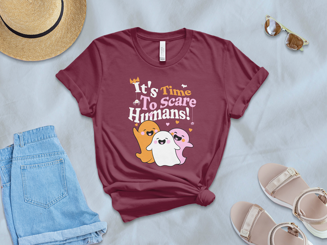 It's Time To Scare Humans Halloween Theme T-Shirt Product