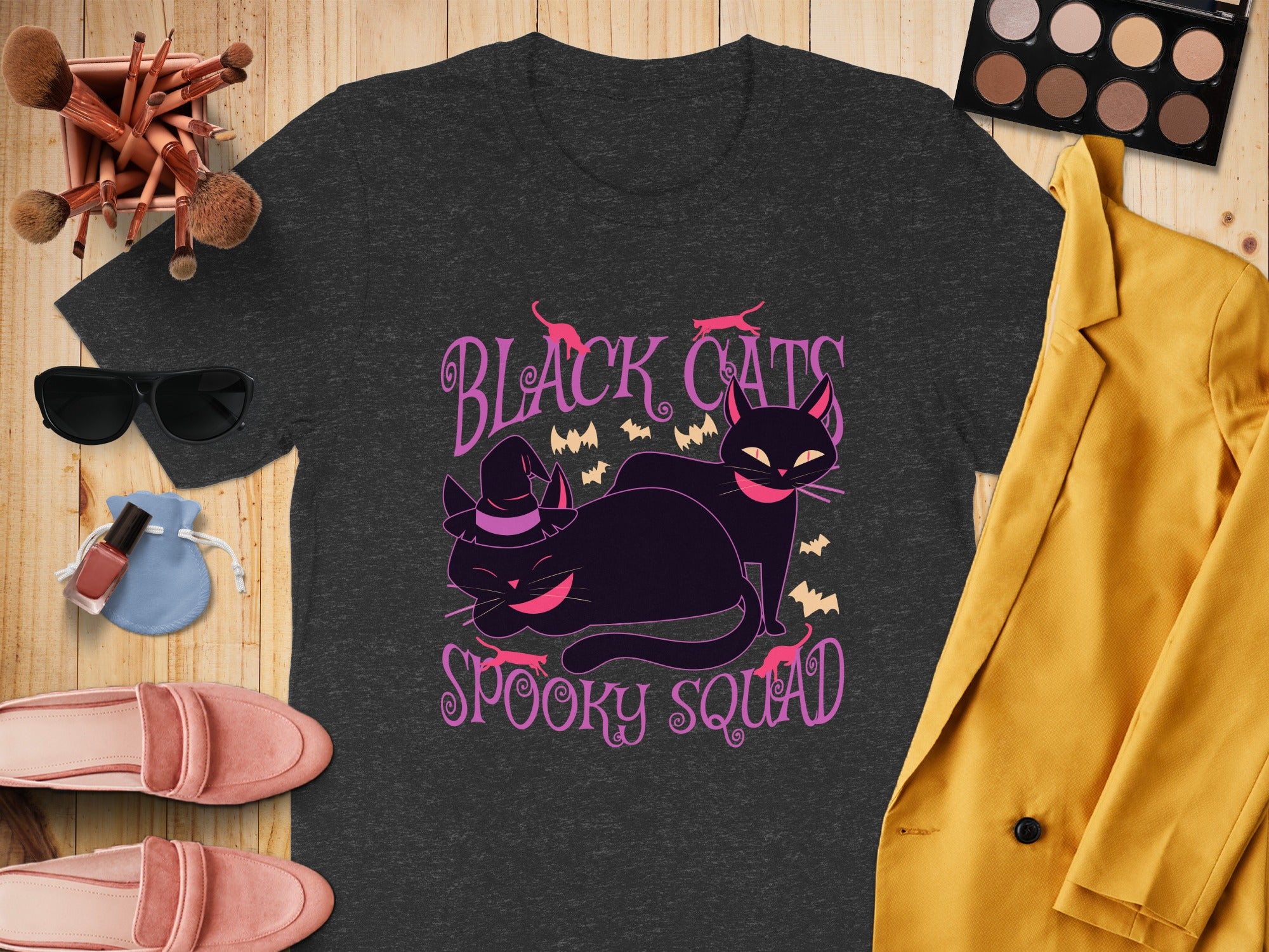 Black Cats Spooky Squad Graphic T-Shirt product type