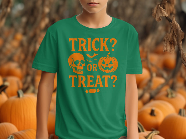 Trick or Treat Halloween Skull Pumpkin T-Shirt product