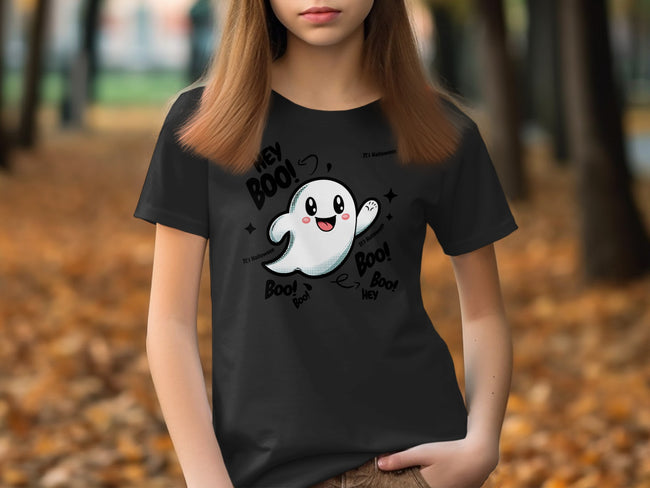Hey Boo Cute Ghost Halloween Themed Graphic T-Shirt product