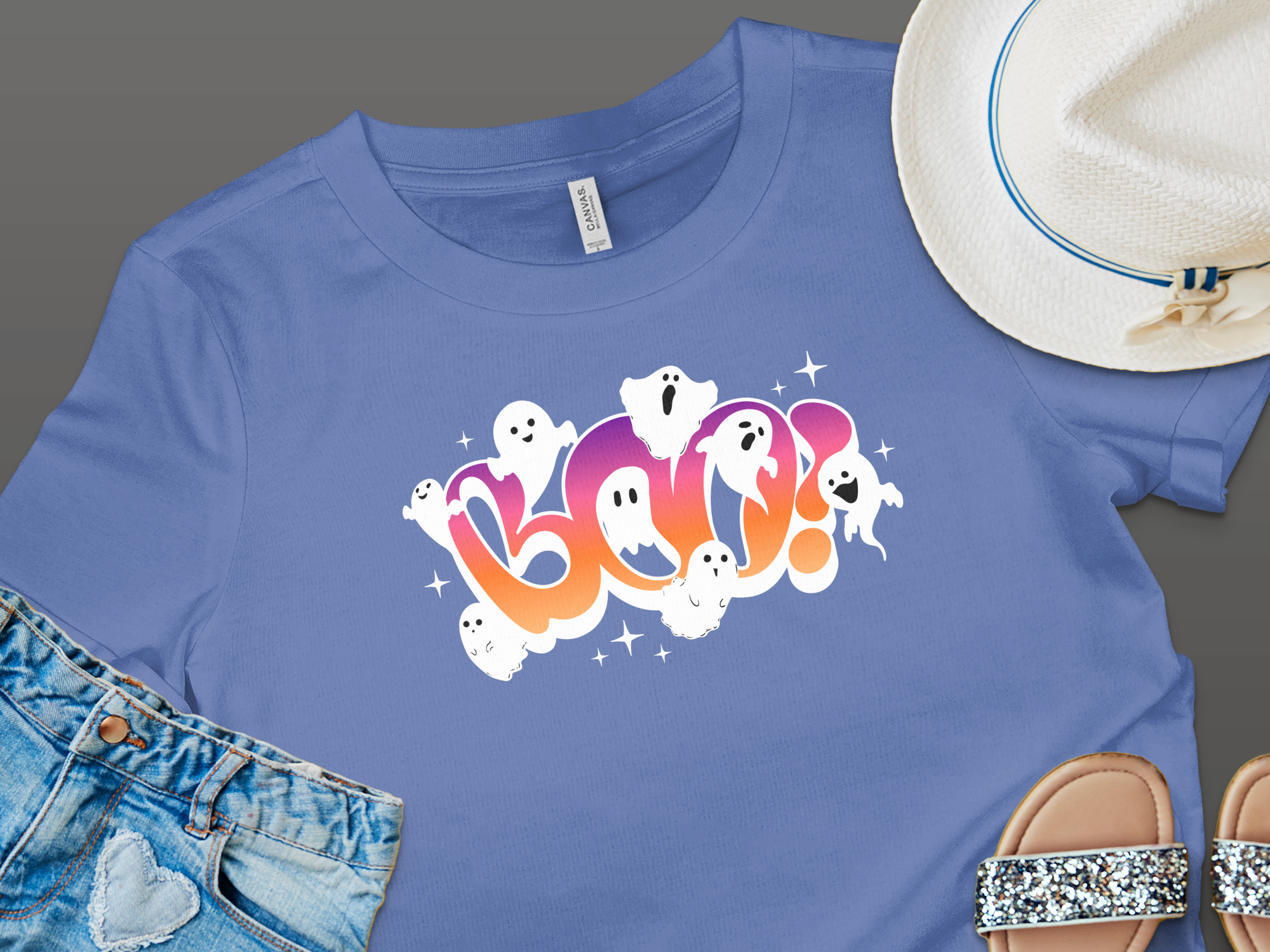 Boo Ghosts Design Spooky Teens T-shirt Product