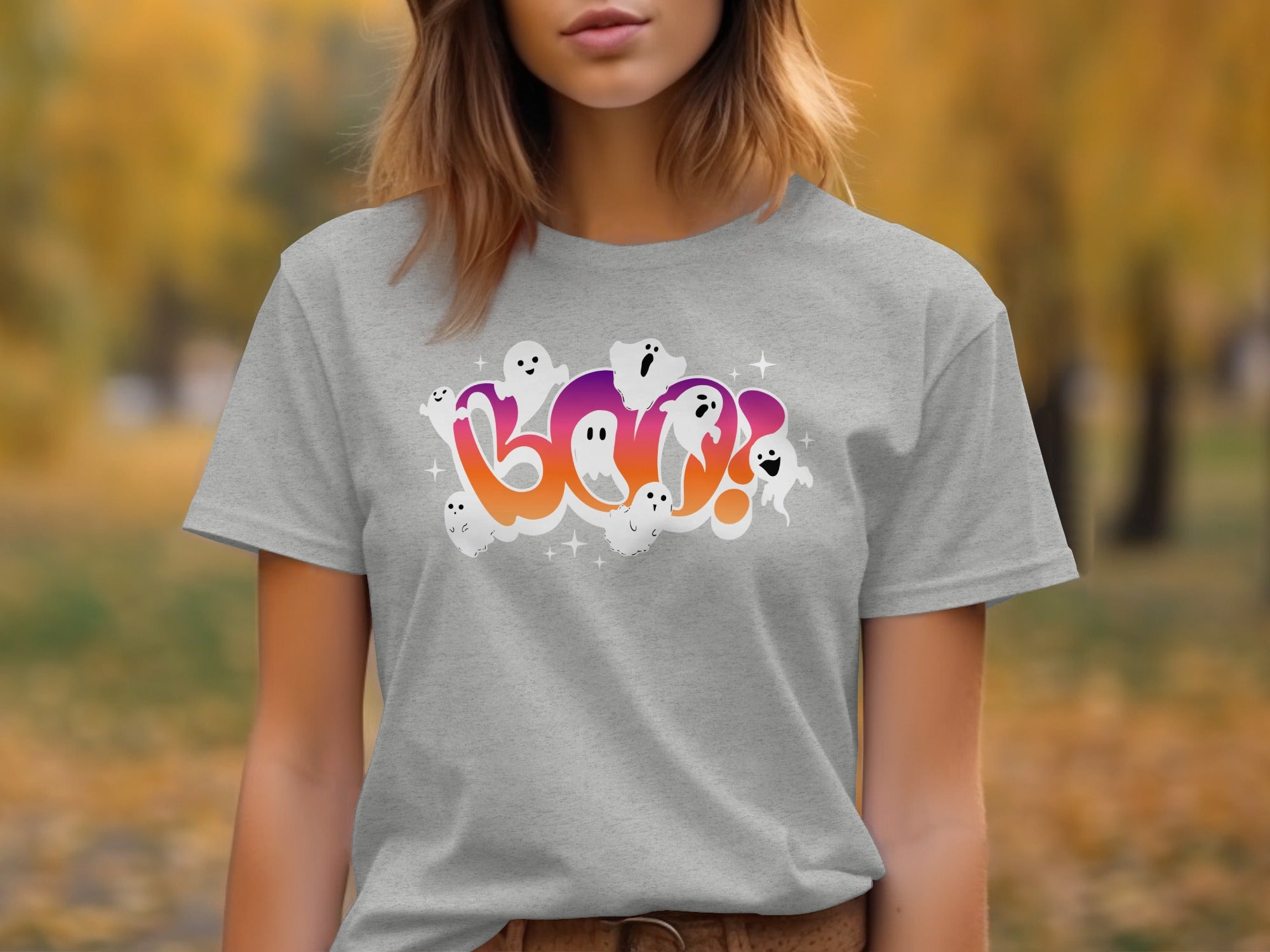 Fun Boo Ghosts Design Grey T-shirt Costume product type