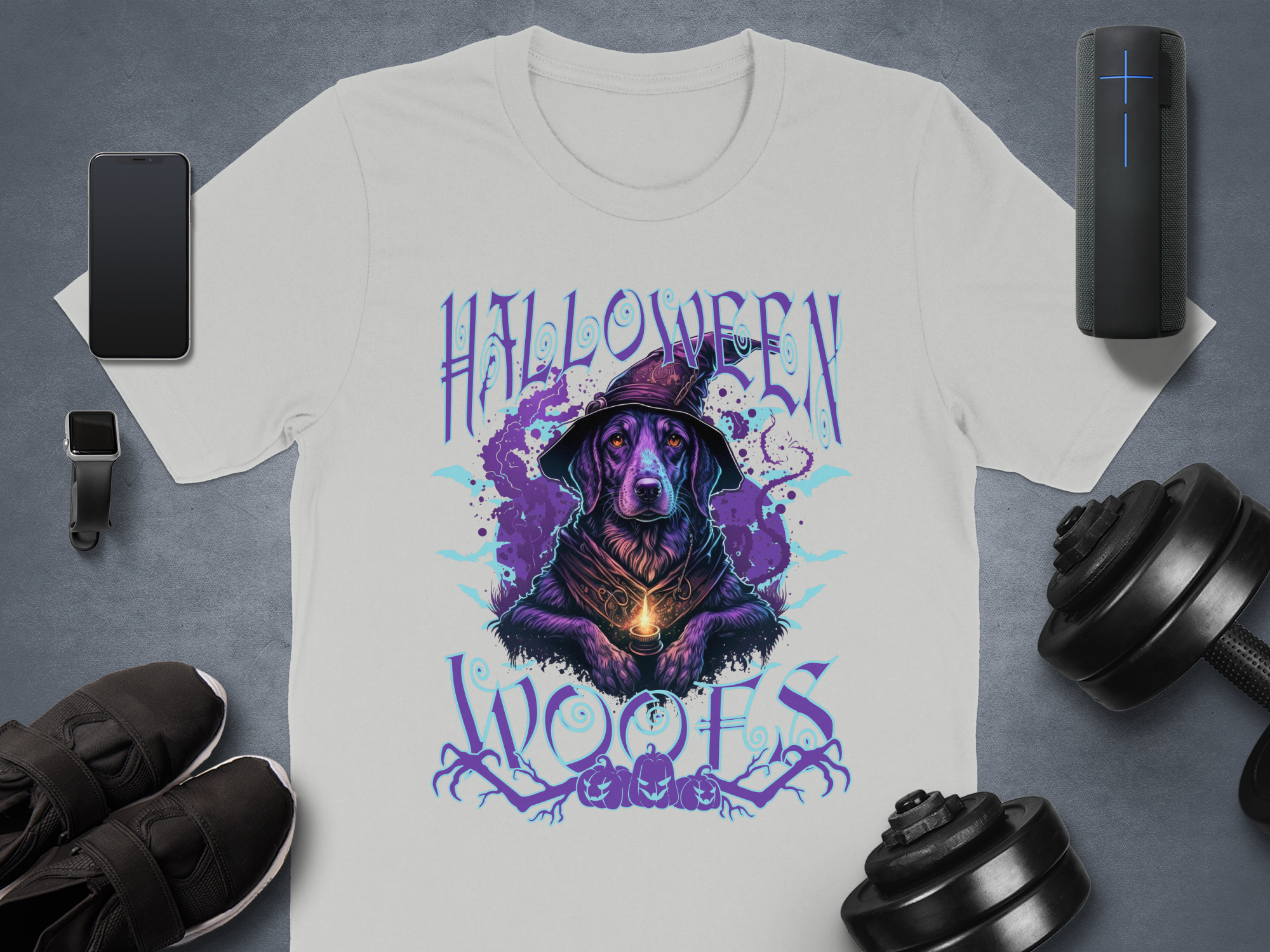 Halloween Woofs Graphic Dog Witch T-Shirt product type