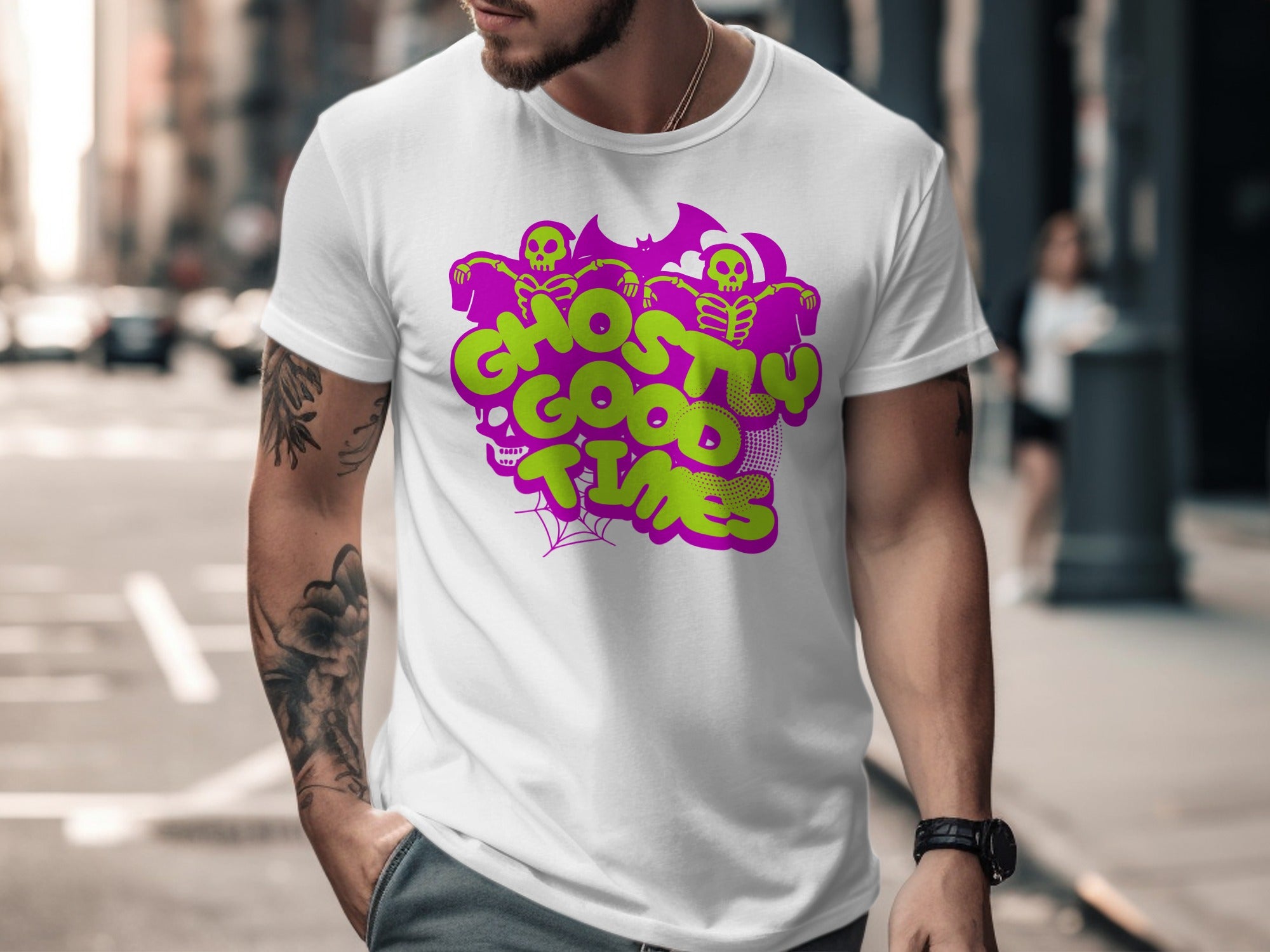 Ghostly Good Times Graphic Tee Halloween Shirt product type