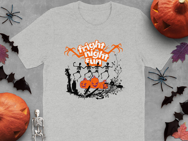 Fright Night Fun Halloween Skeletons Printed Shirt product type