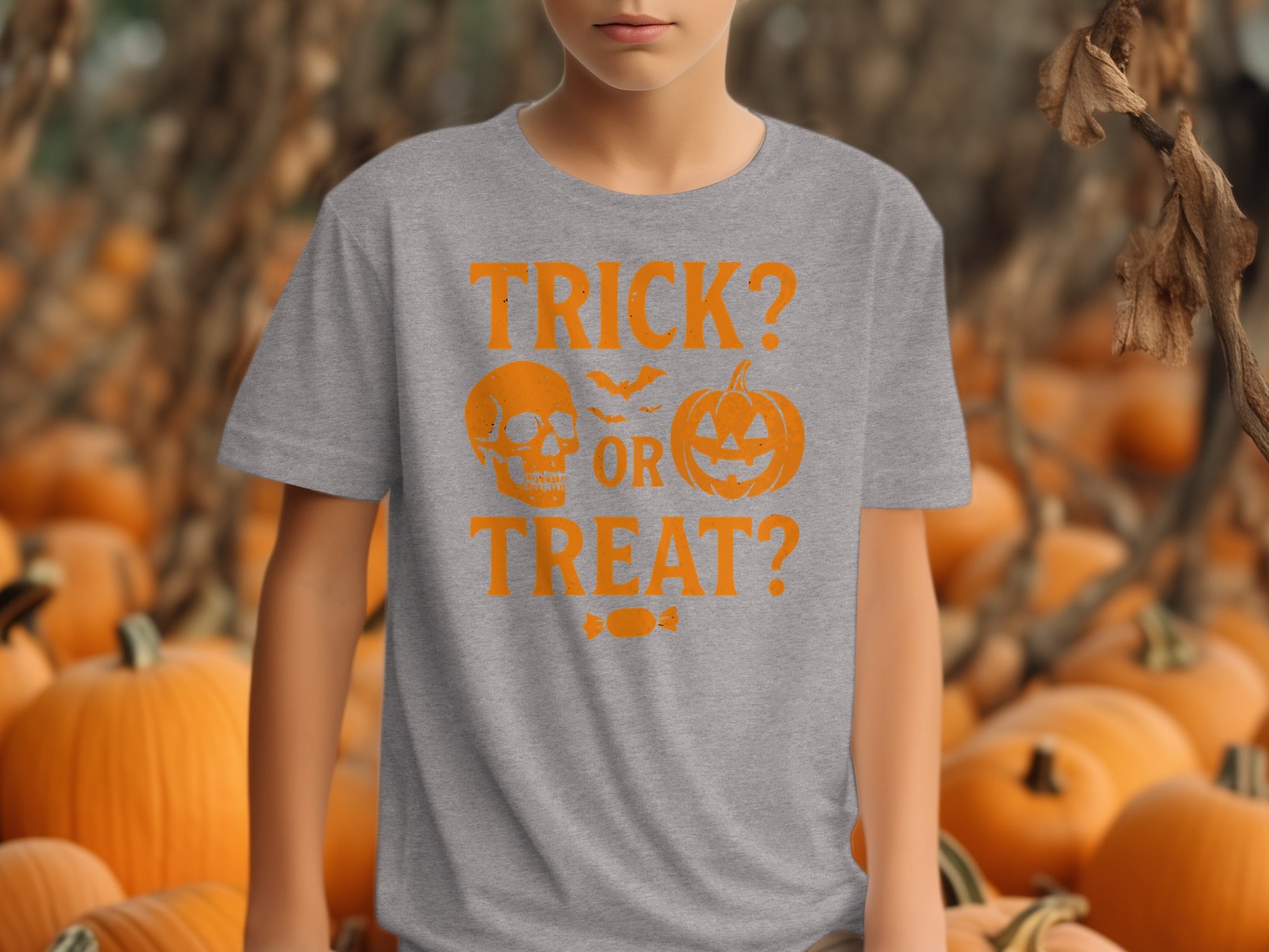 Trick or Treat Skull Pumpkin Halloween Shirt product type