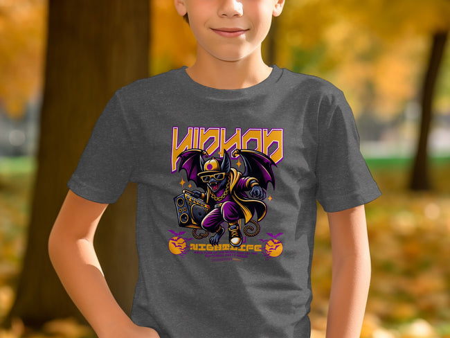 Kid Halloween Knight Graphic Grey T-Shirt product