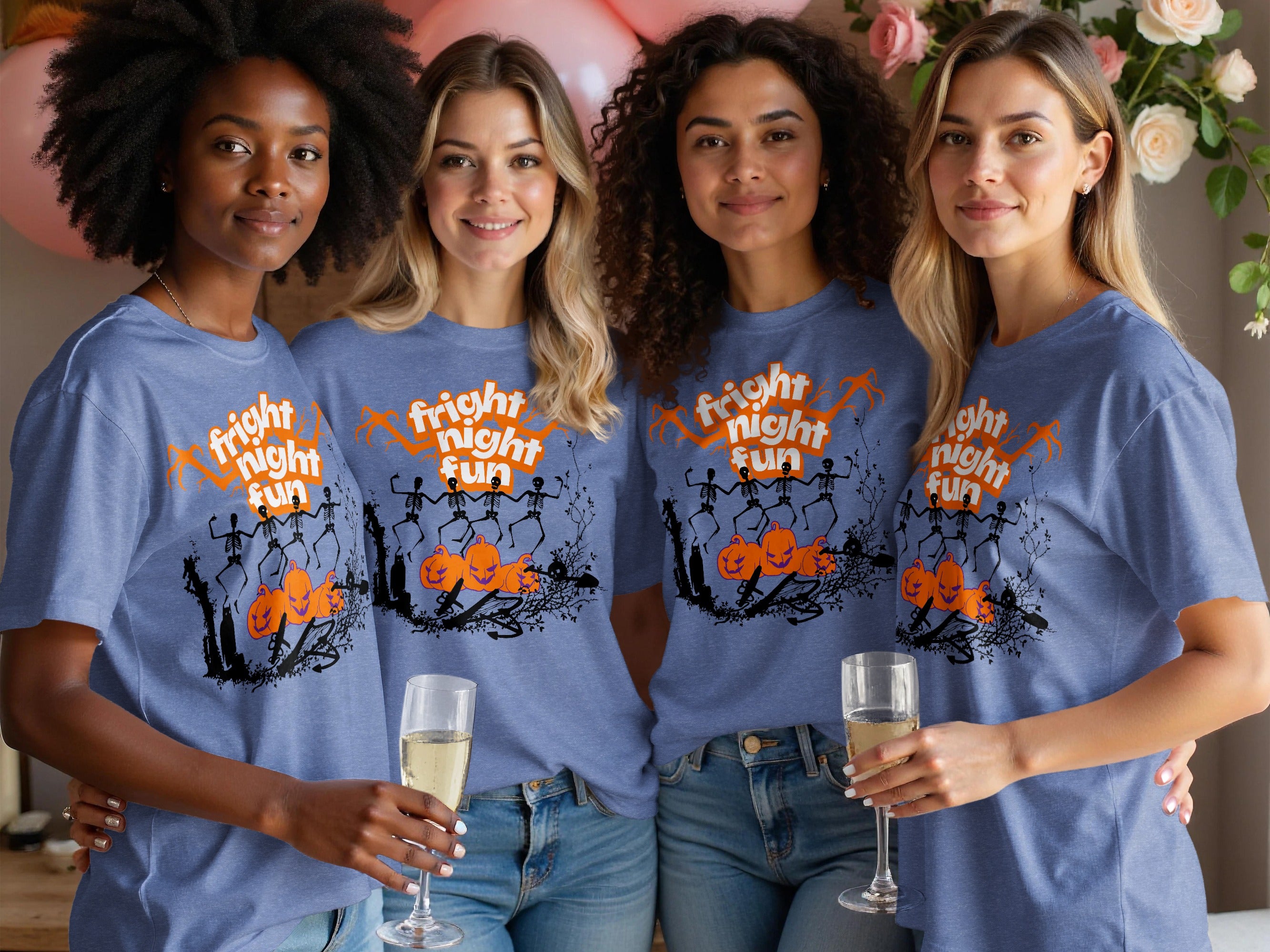 Fright Night Fun Graphic Halloween Tee Shirt product type