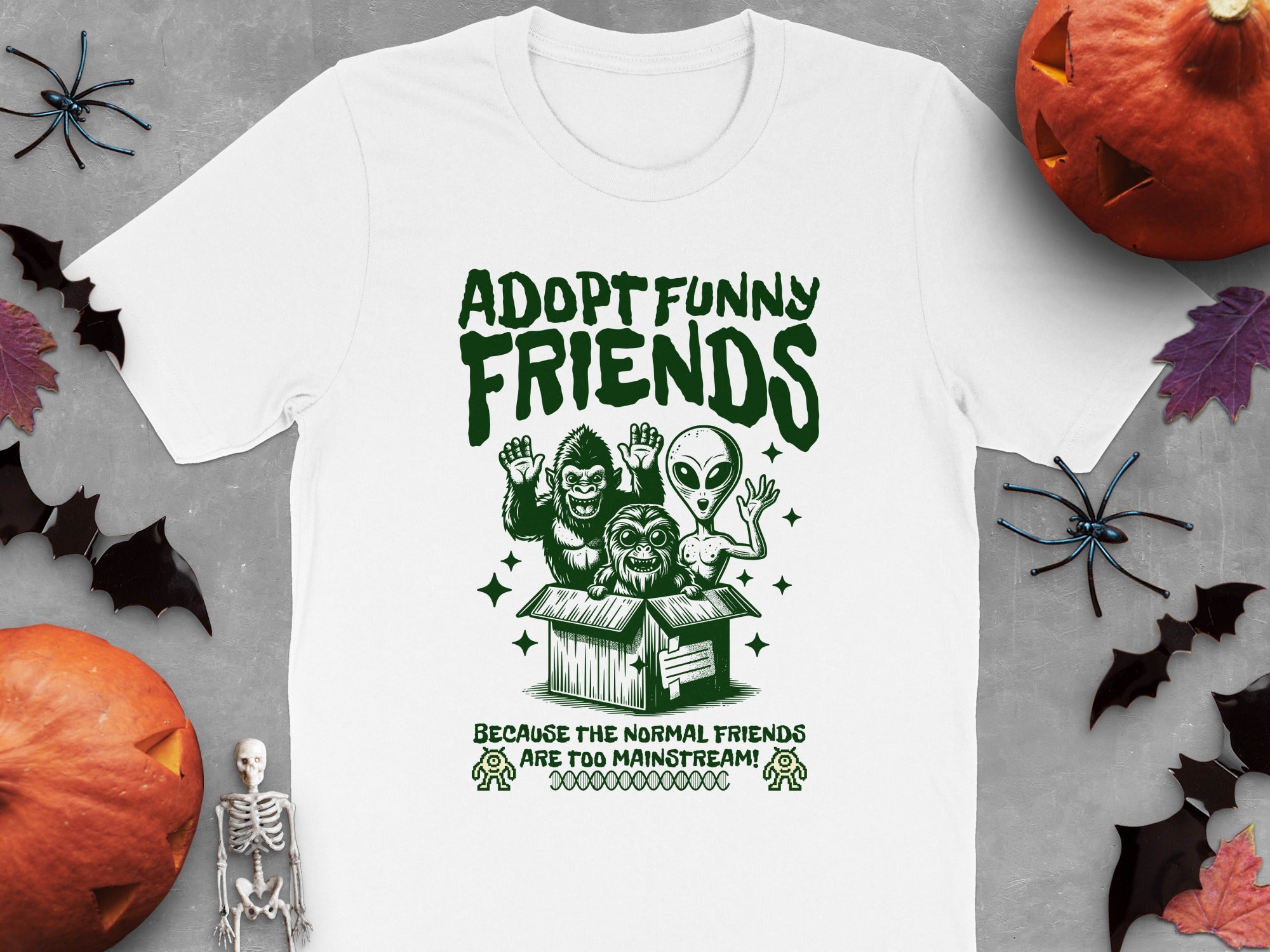 Adopt Funny Friends Design White T-Shirt product type