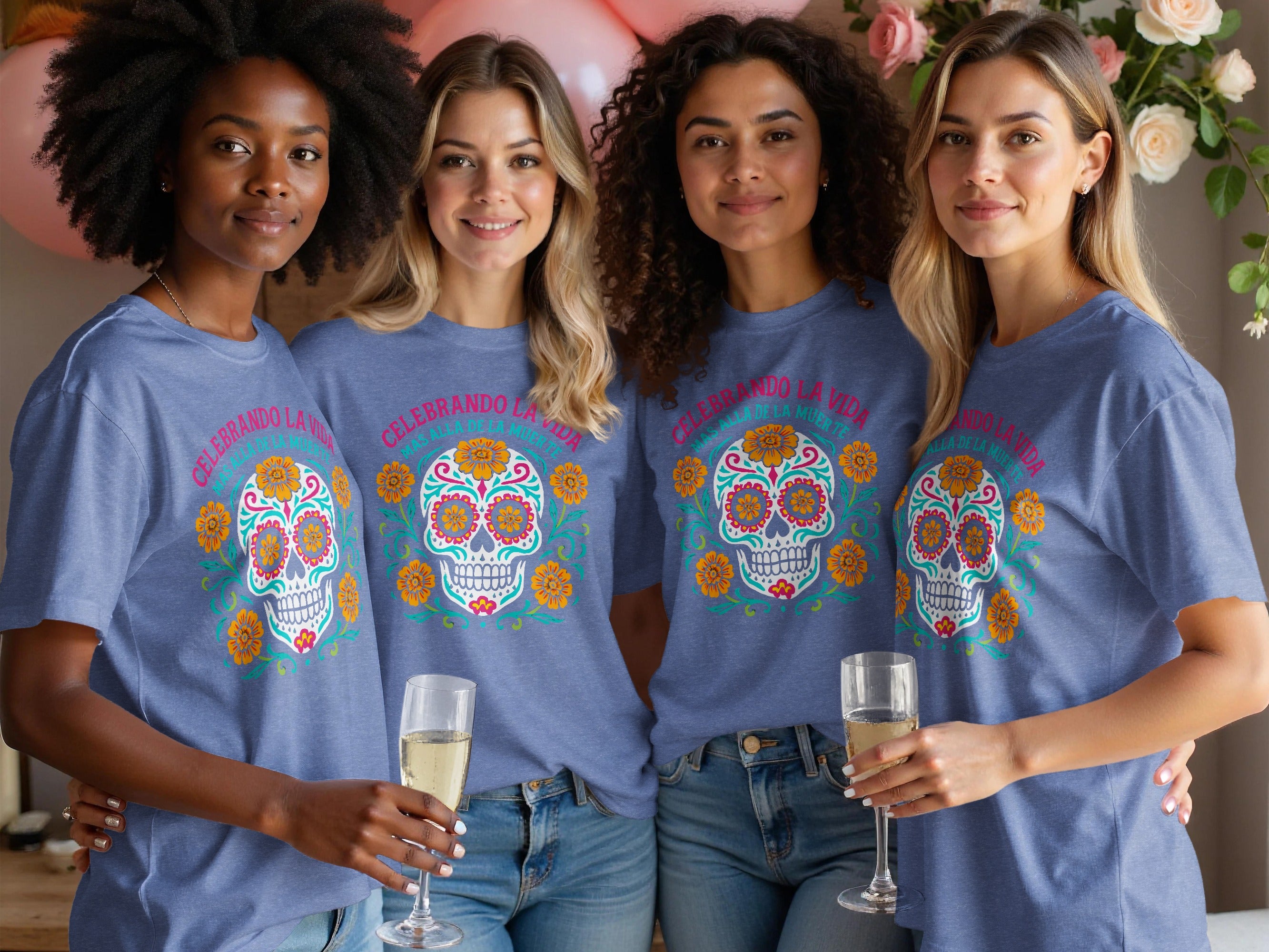 Celebrando La Vida Colorful Sugar Skull Graphic product type