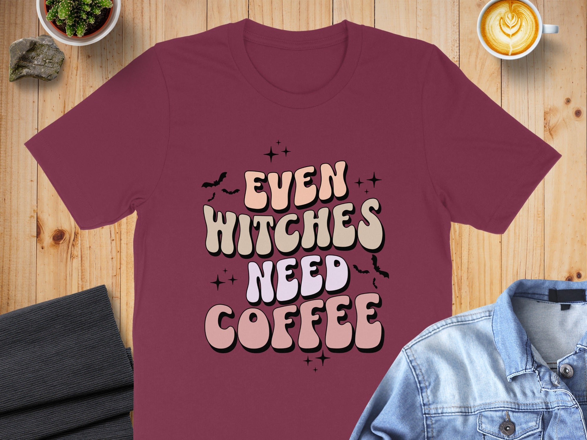 Even Witches Need Coffee Graphic Tee Shirt product type