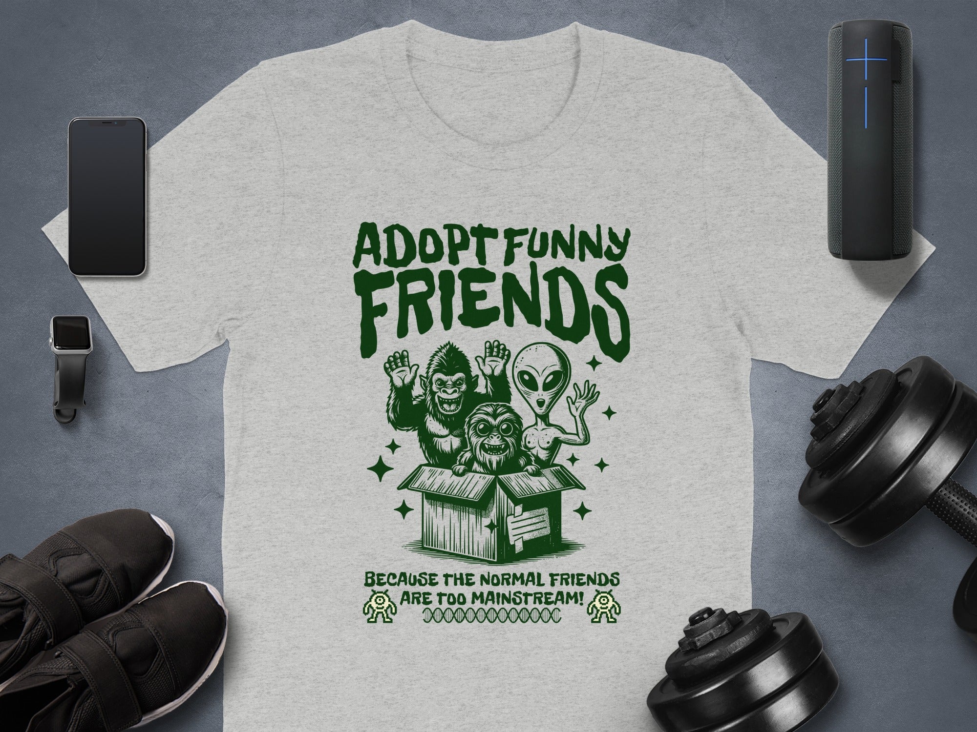 Adopt Funny Friends Alien And Bigfoot Shirt product type