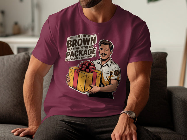Funny Brown Man with Big Package Graphic Shirt product