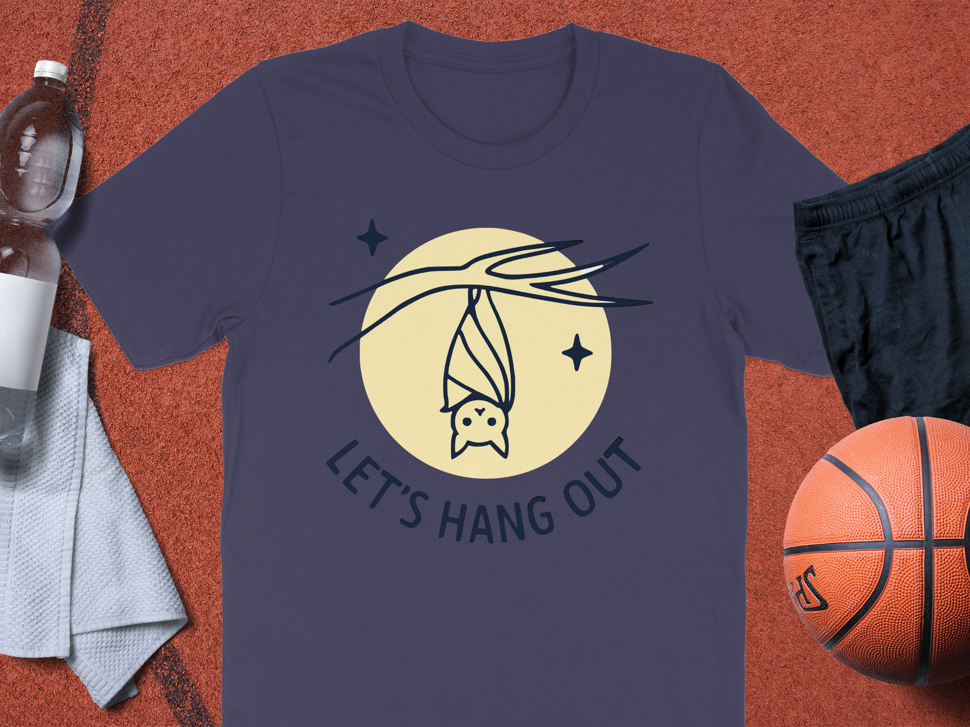 Let's Hang Out Bat Design Graphic T-Shirt product