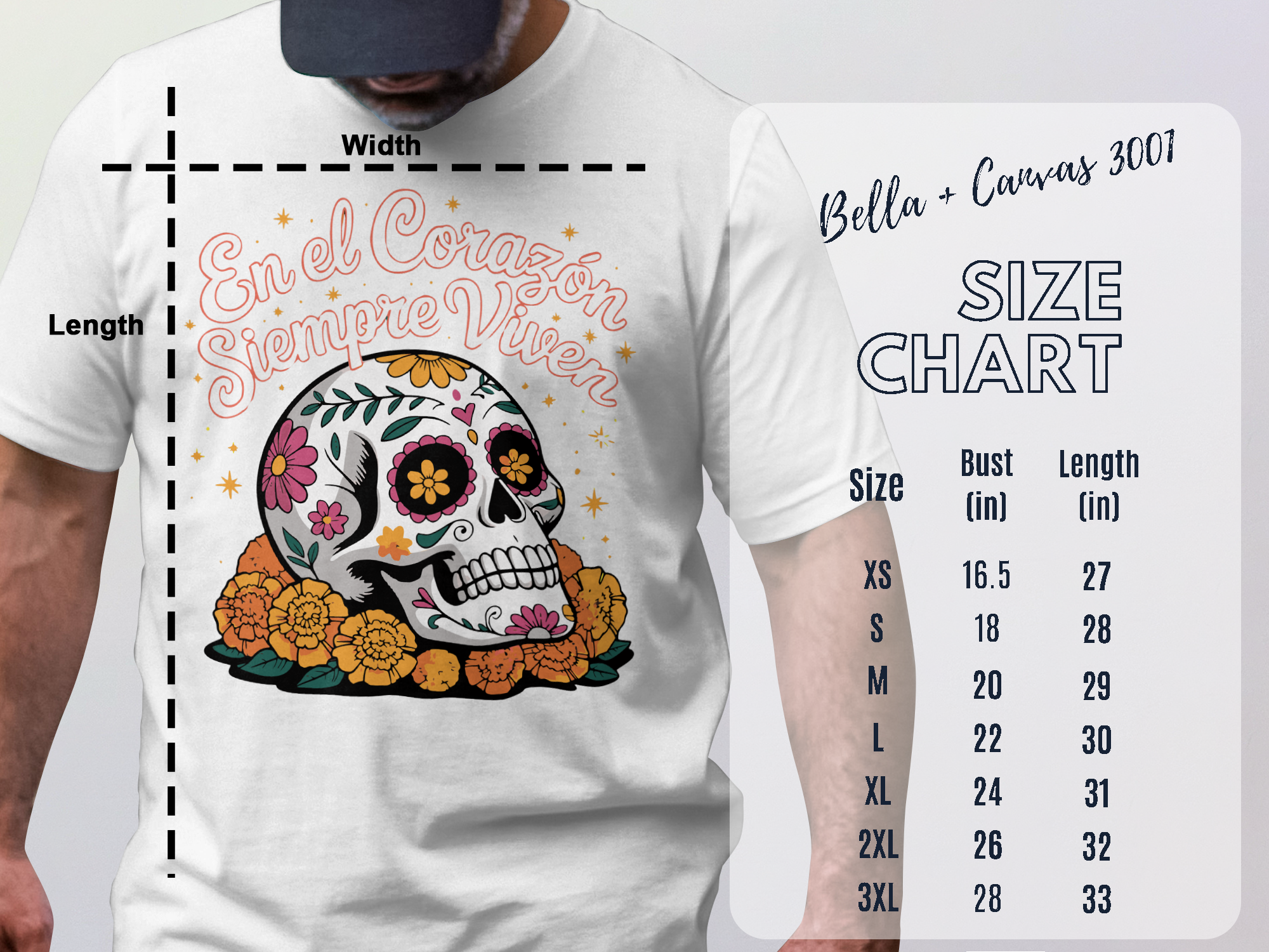 En el Corazón Siempre Viven Skull T-shirt product type