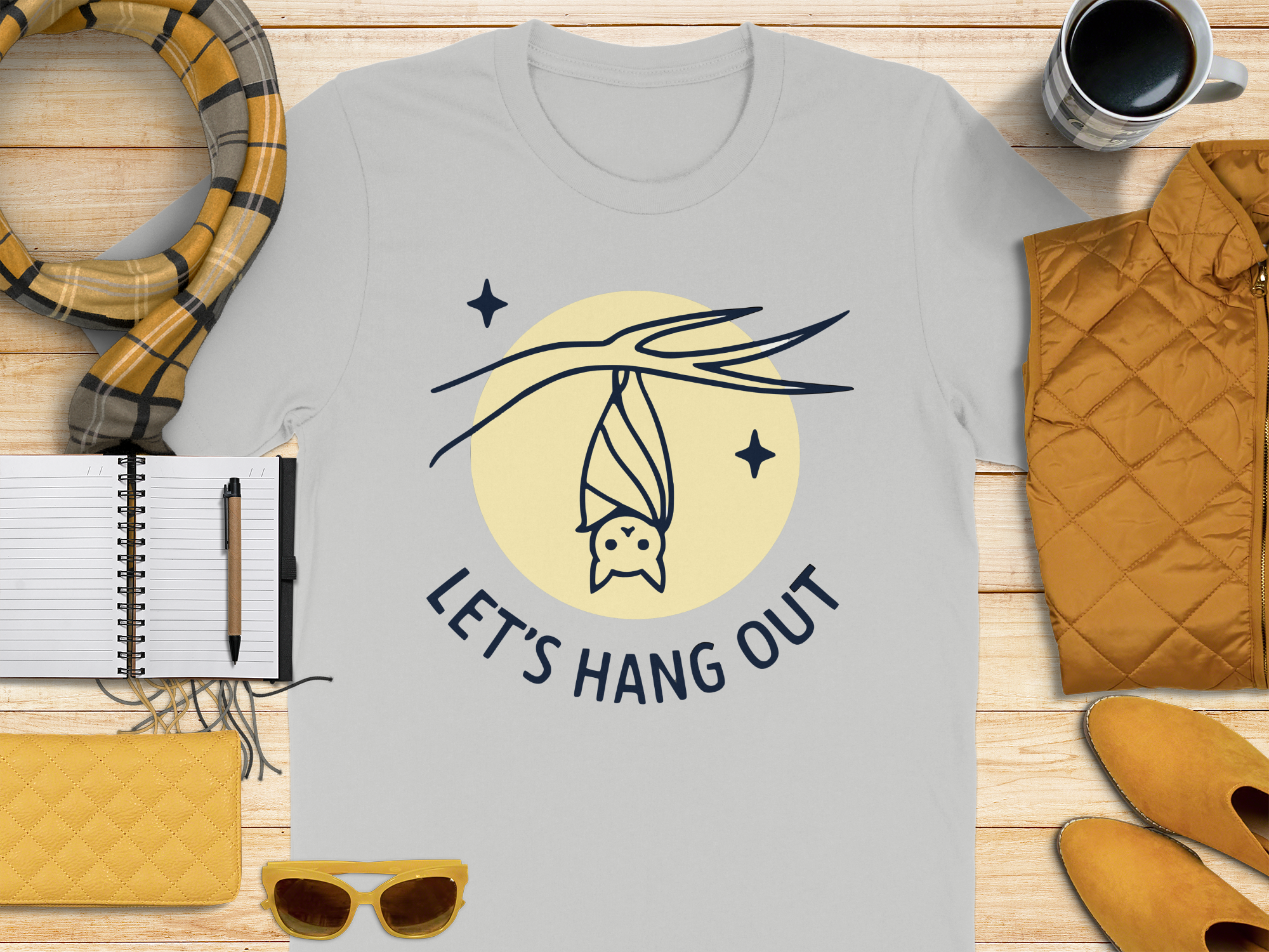Let's Hang Out Bat Graphic Short Sleeve Shirt product type