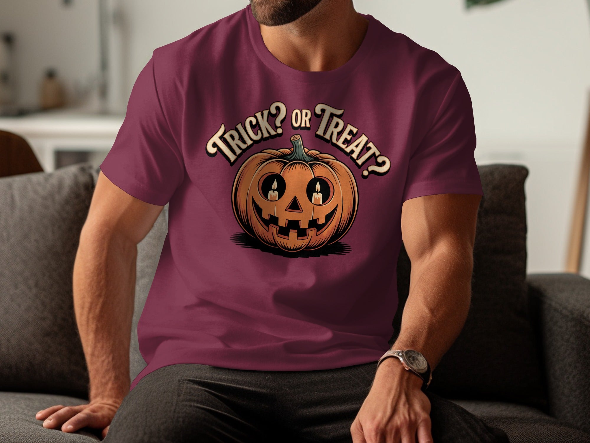 Trick or Treat Pumpkin Halloween Graphic Shirt product type