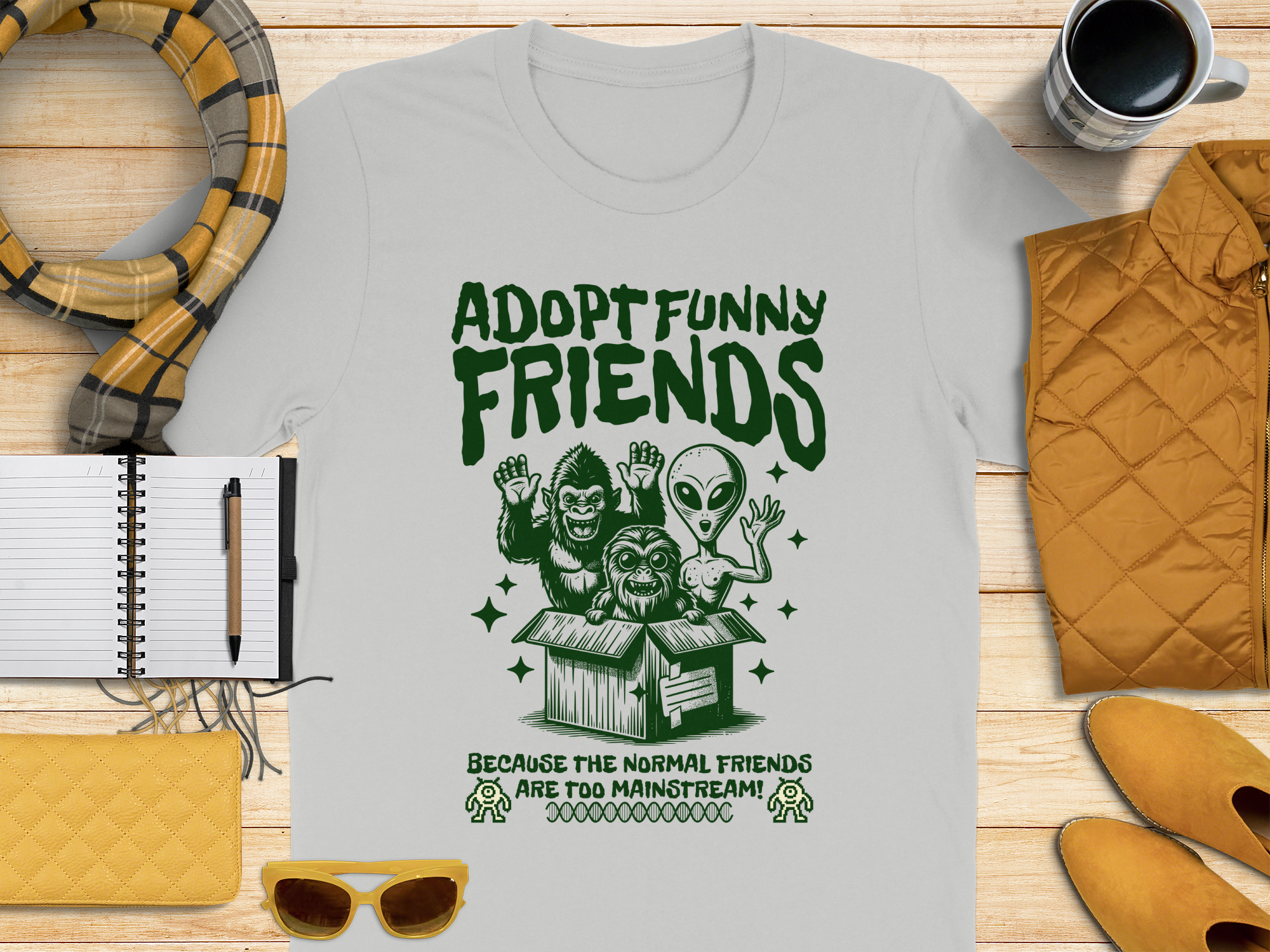 Adopt Funny Friends Graphic Print T-Shirt product type