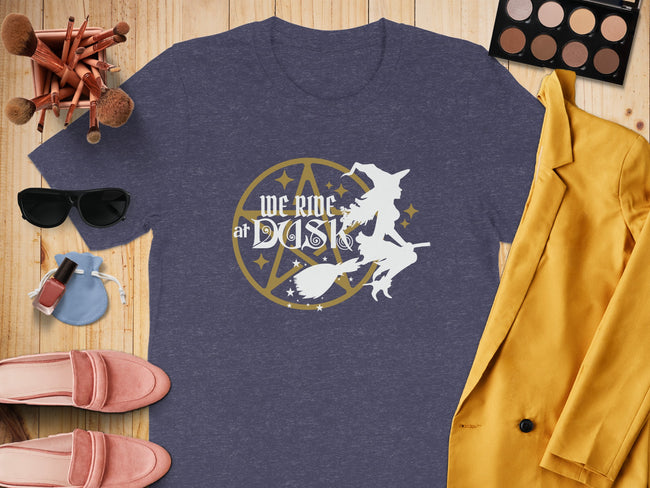 We Ride at Dusk Witch Themed Halloween Shirt product type