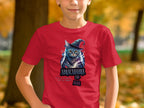 Abracadabra Cat Wizard Design Red T-Shirt product
