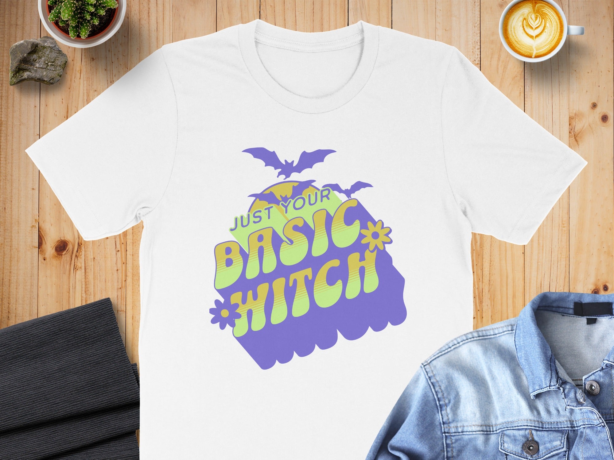 Just Your Basic Witch Graphic White T-Shirt product