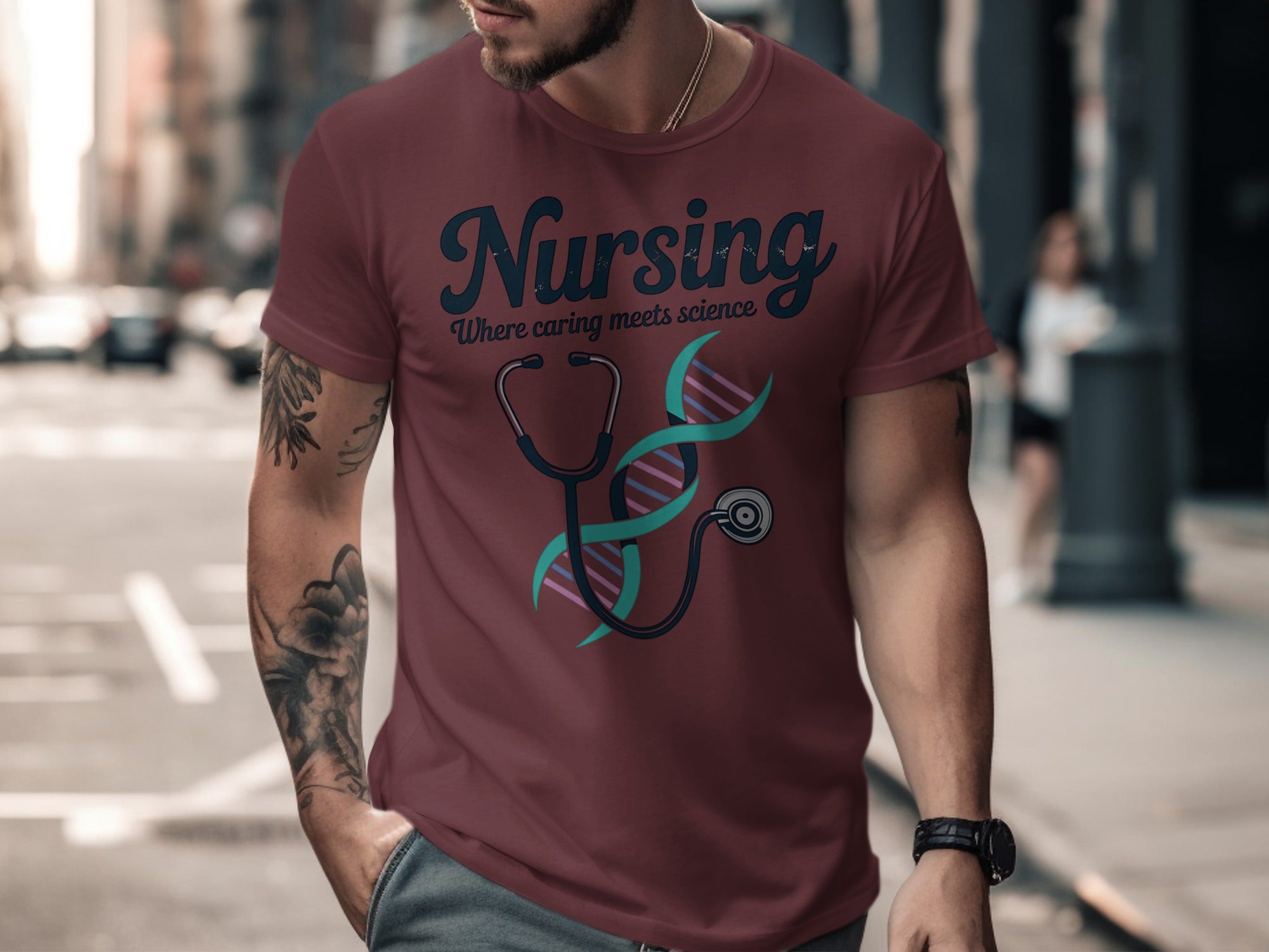 Nursing Where Caring Meets Science Graphic T-Shirt product