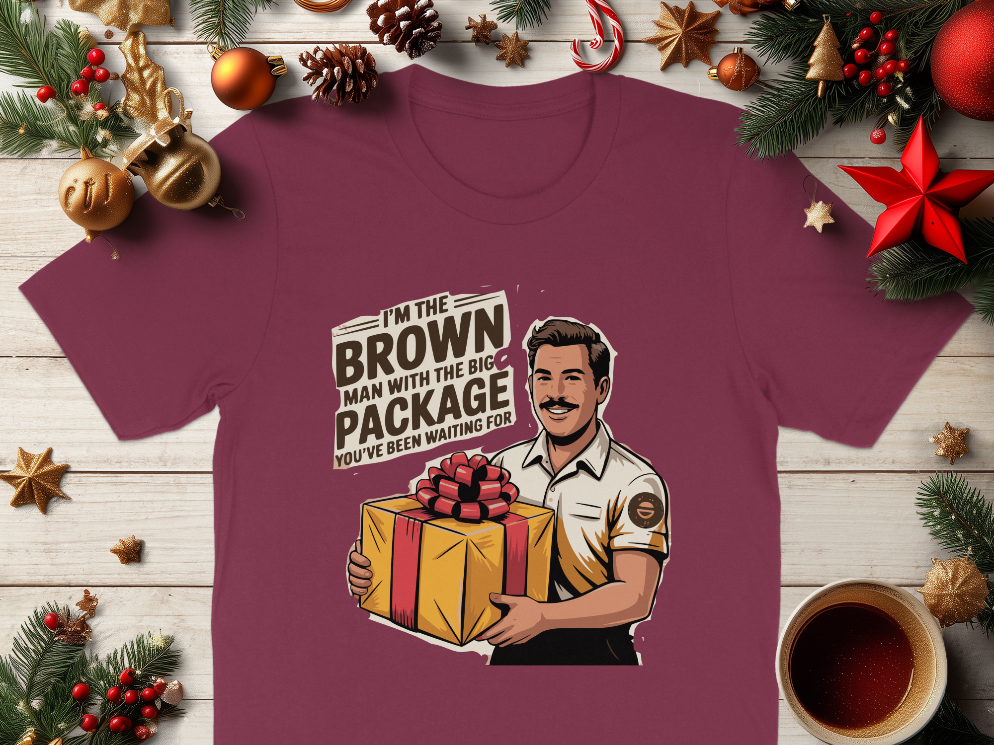 Funny Christmas Delivery Man Graphic T-Shirt product