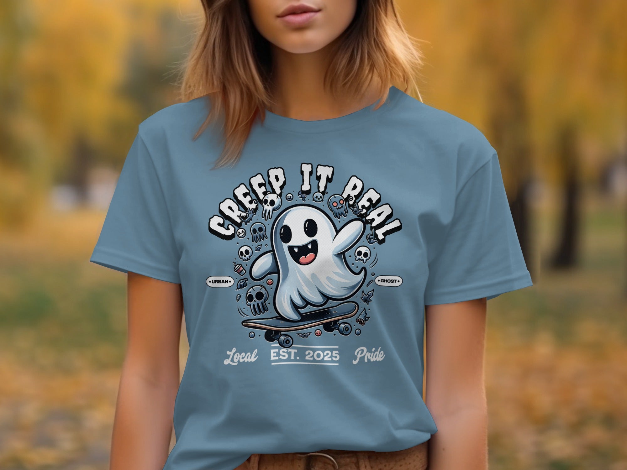 Creep It Real Skateboarding Ghost Design Shirt product