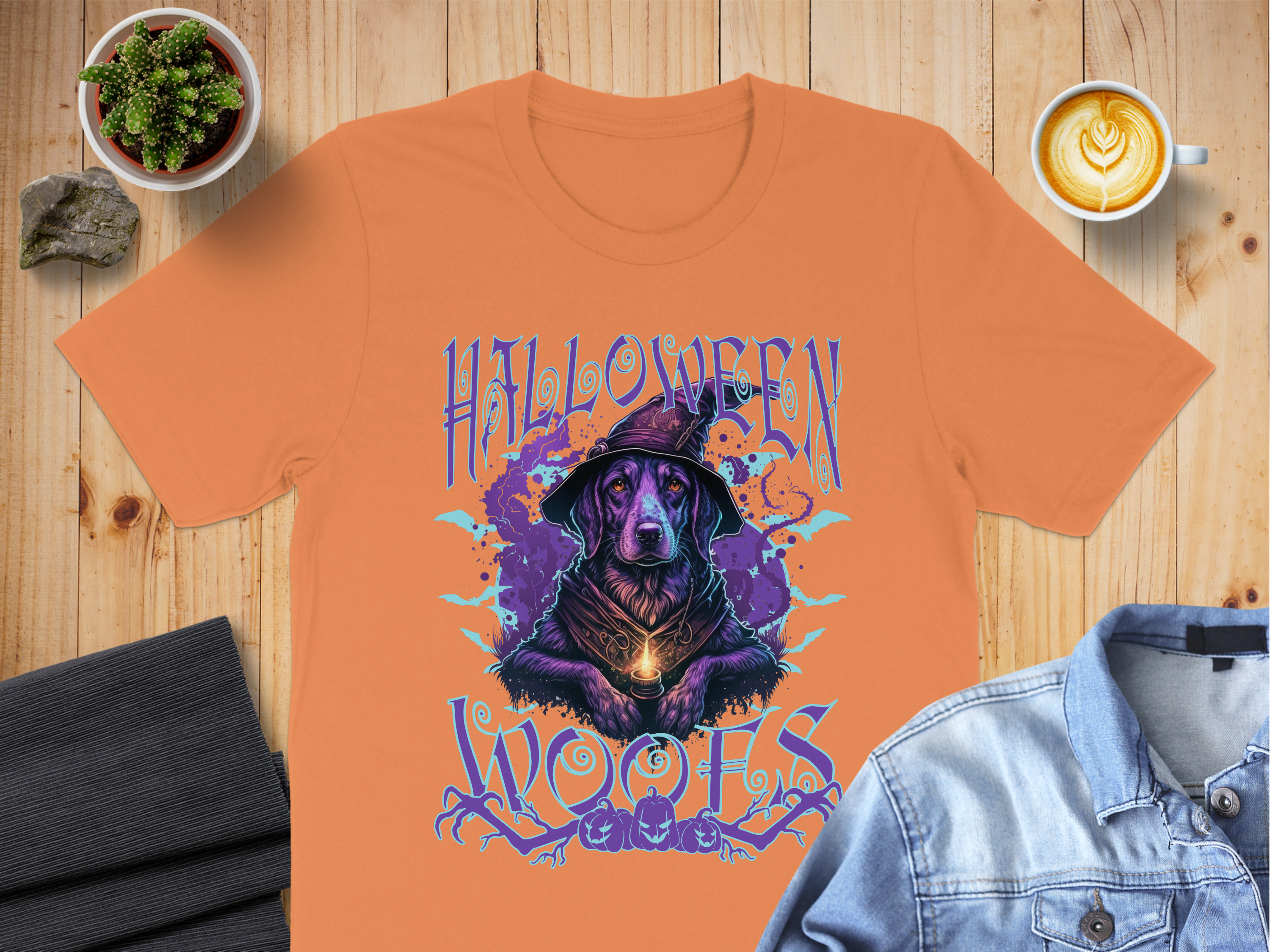 Halloween Woofs Tee Shirt Vibrant Printed Product Type