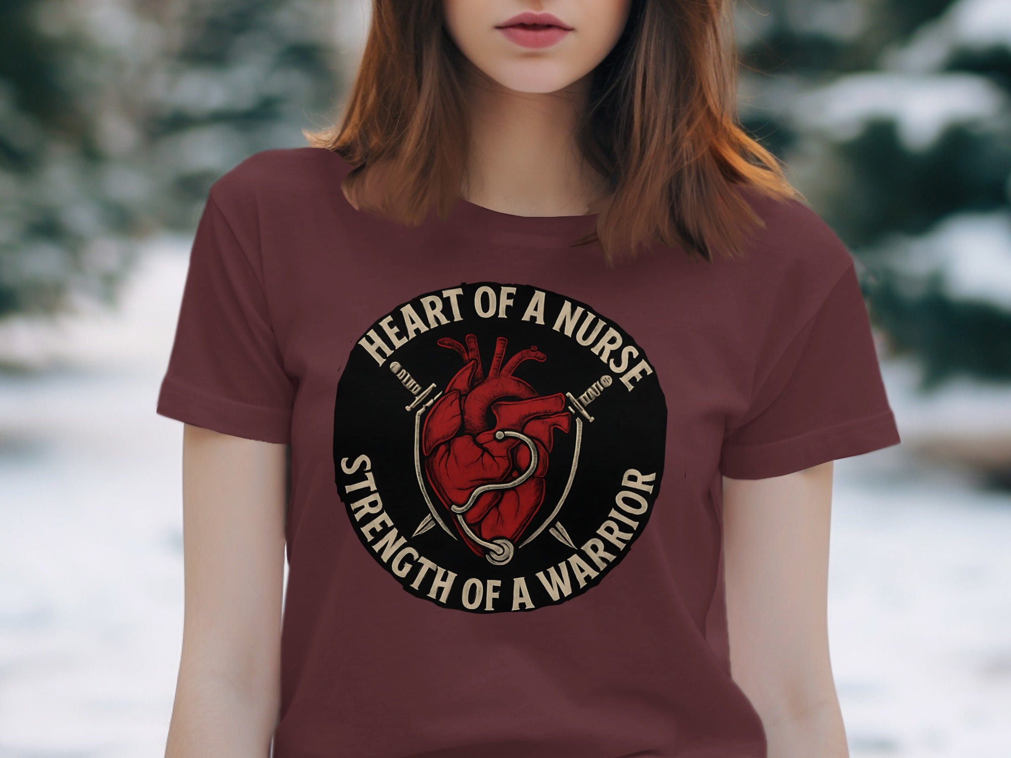 Heart of a Nurse Strength of a Warrior T-shirt product