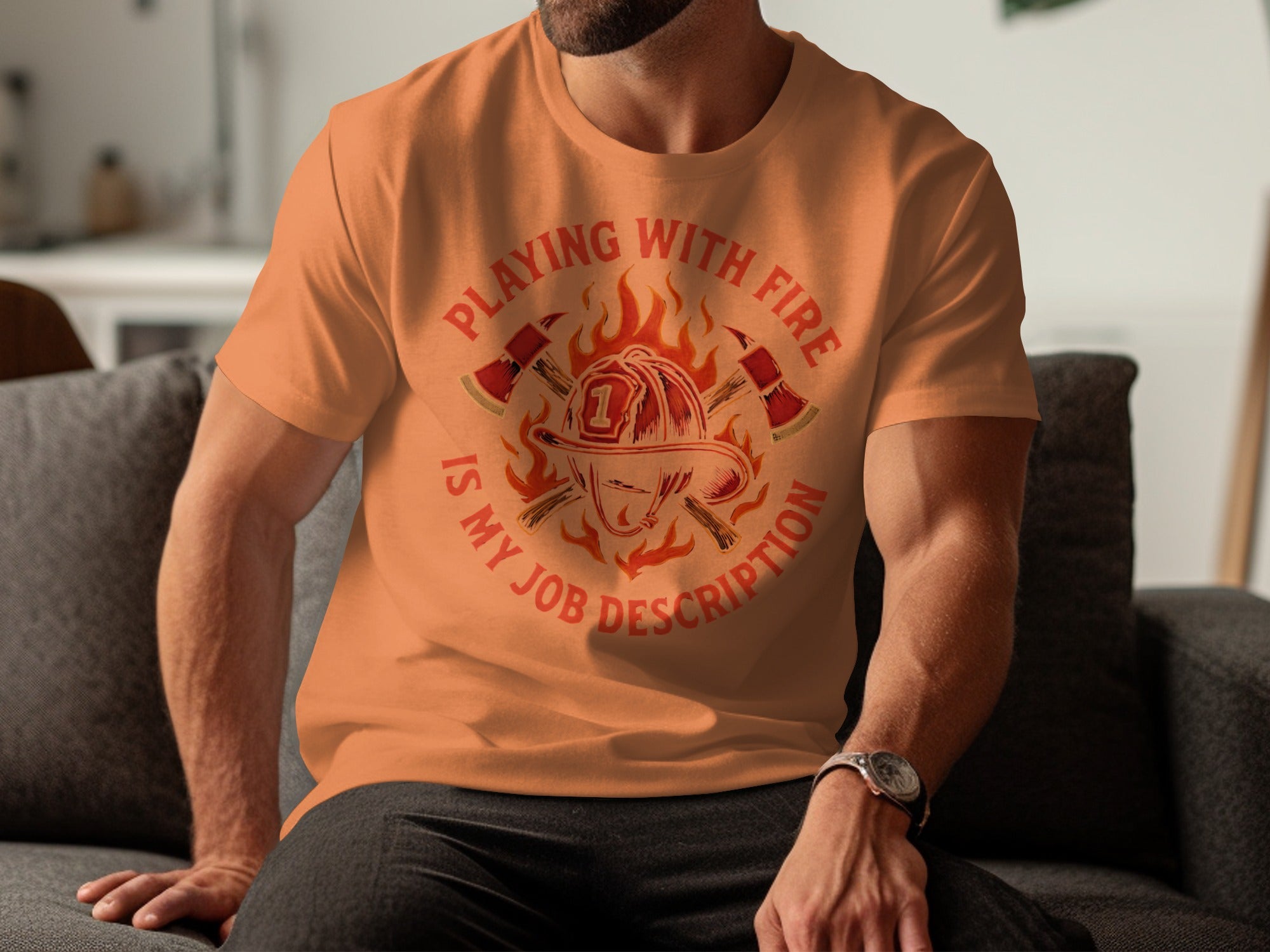 Playing with Fire Graphic Tee Job Description Product